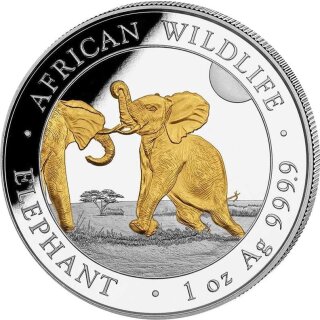 1 Unze Somalia Elefant 2024  gilded