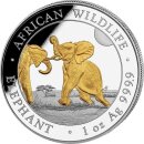 1 Unze Somalia Elefant 2024  gilded