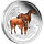 1/2 OZ Silber Pferd 2014 Lunar II mit Farbapplikation