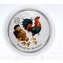 2 OZ Silver Rooster 2017 Lunar II colored