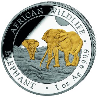 1 Unze Somalia Elefant 2026 gilded