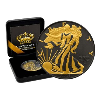 1 OZ Silber Eagle 2026 Gold Black Empire Edition