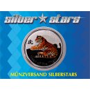 1/2  OZ Silber Tiger 2010  Lunar II mit Farbapplikation