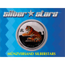 2 OZ Silber Tiger 2010 Lunar II colored