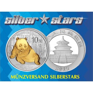 1 OZ China Panda  2015 gilded
