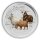 1/2  OZ Silber Ziege 2015  Lunar II mit Farbapplikation